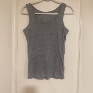 Grey ribbed sparkle tank top​​​​​​​